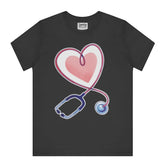 Heart Shaped Stethoscope Design Medical T-Shirt Product